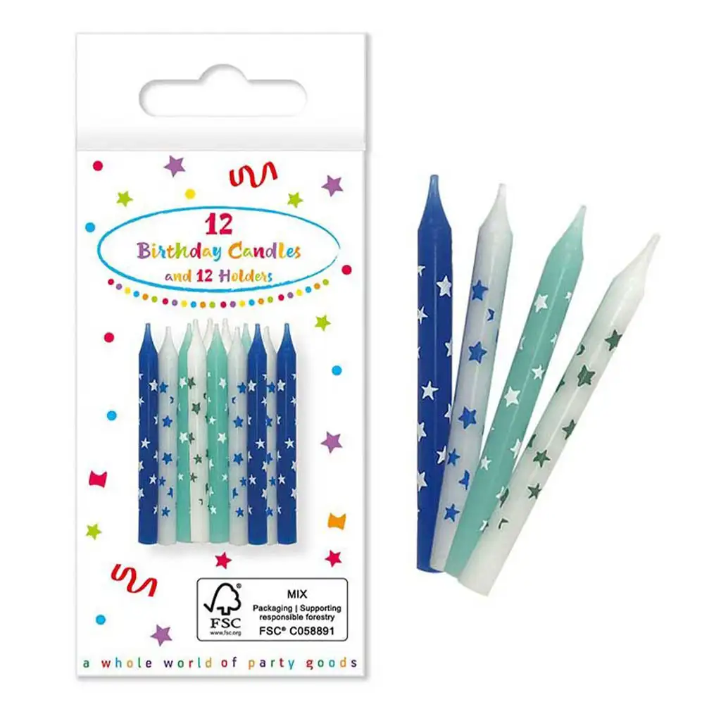 imagen de Velas de cumpleaños azules 12ud 1