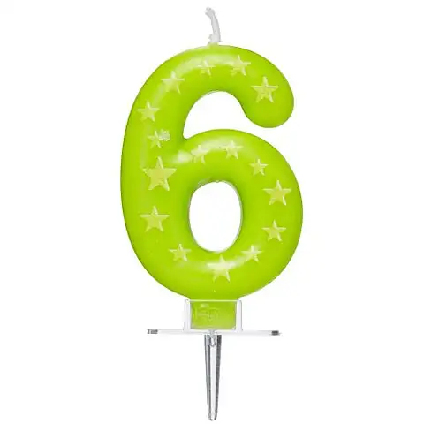 imagen de Velas numéricas estrelladas 6 unidades 2