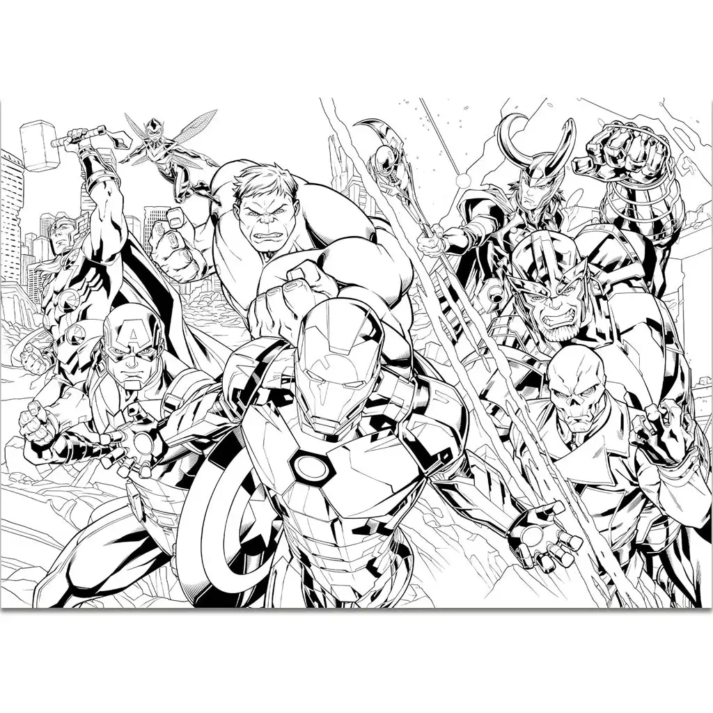 imagen de Vengadores 2 en 1 108 piezas maxi puzzle y colorear 70x50cm - Lisciani 3