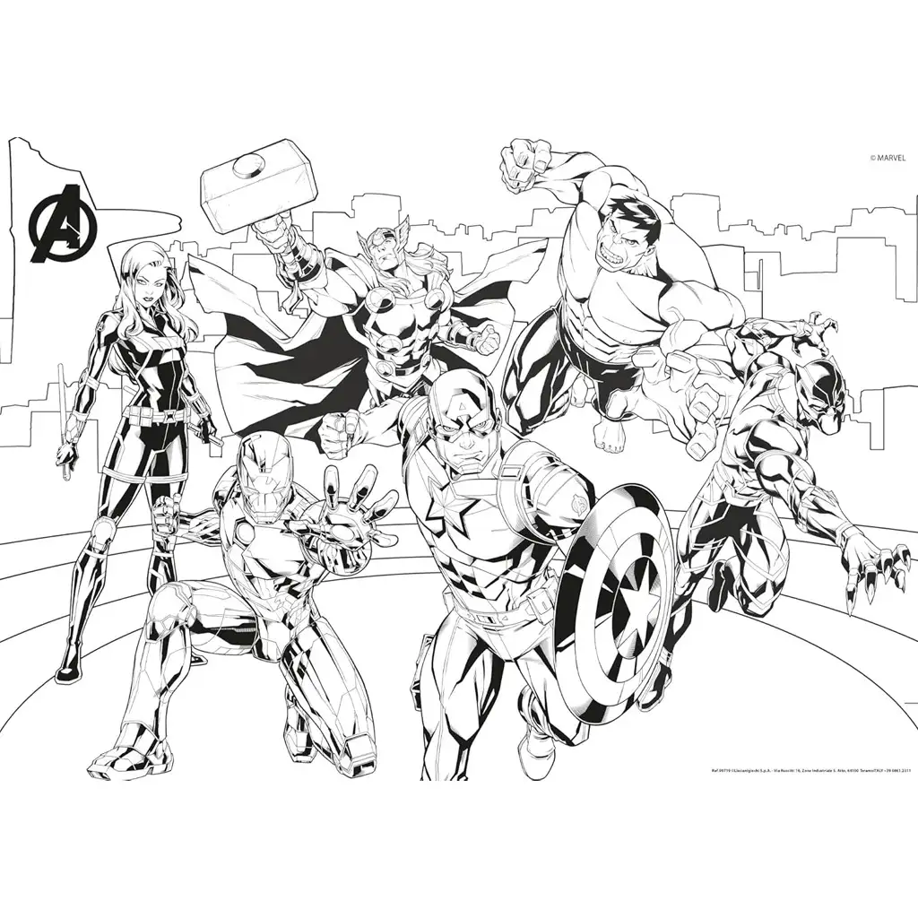 imagen de Vengadores 2 en 1 108 piezas puzzle y colorear 50x35cm - Lisciani 3