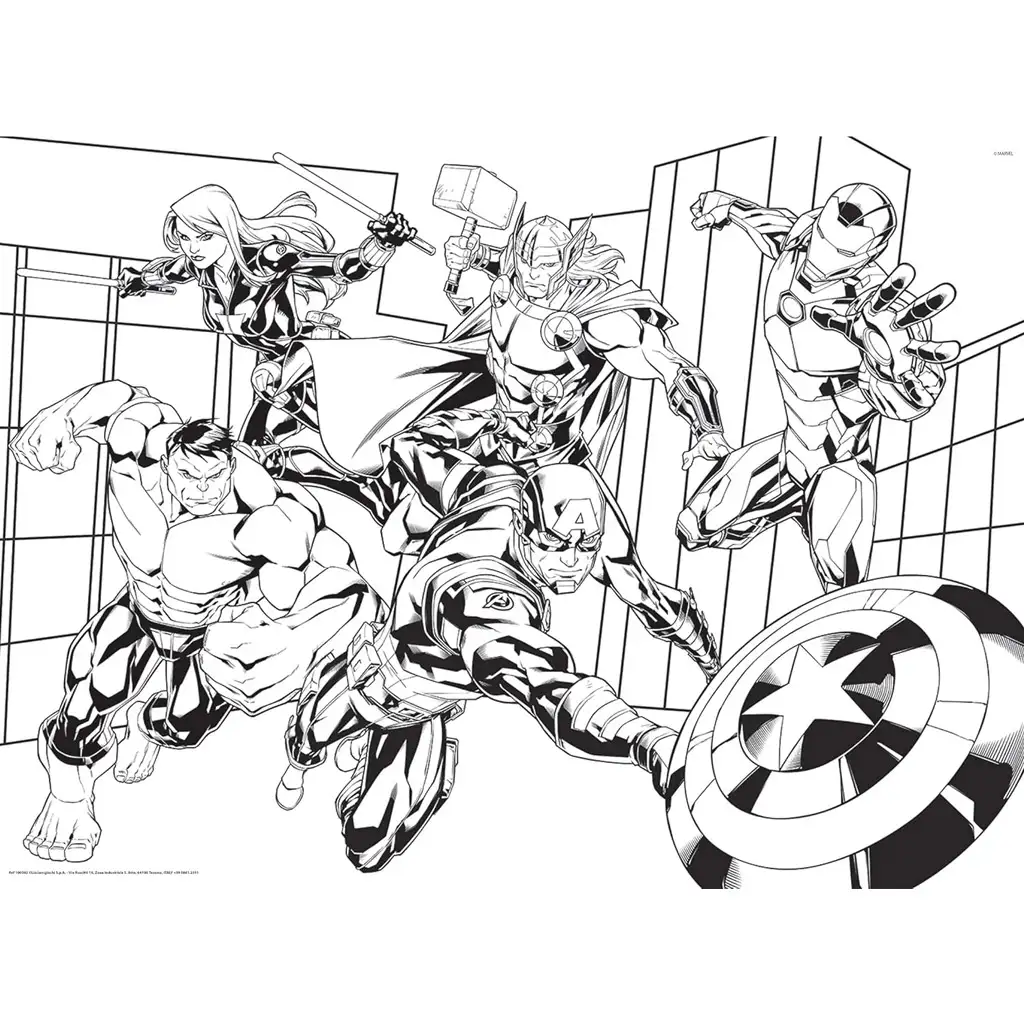 imagen de Vengadores 2 en 1 150 piezas maxi puzzle y colorear 70x50cm - Lisciani 3