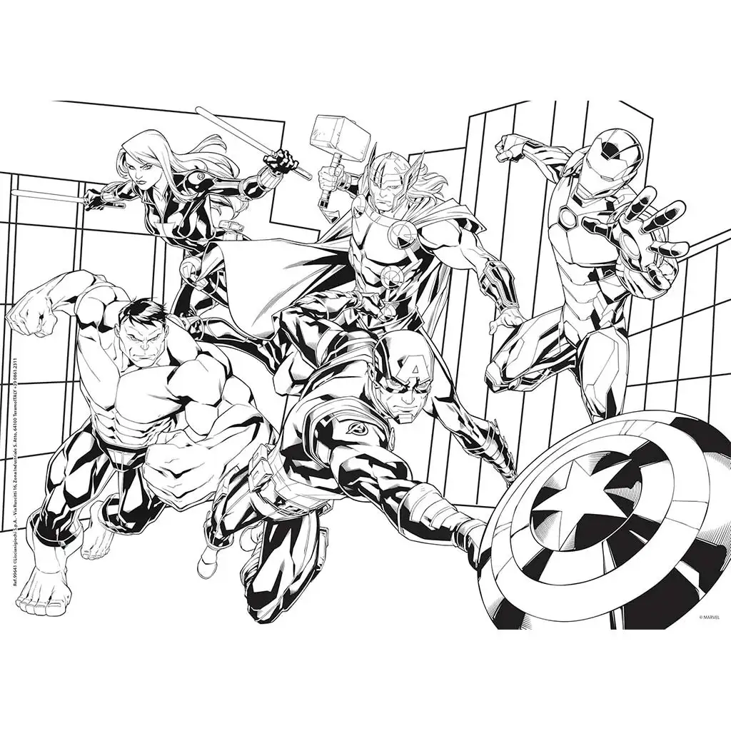 imagen de Vengadores 2 en 1 rompecabezas y libro para colorear de 48 piezas 35x25cm - Lisciani 2