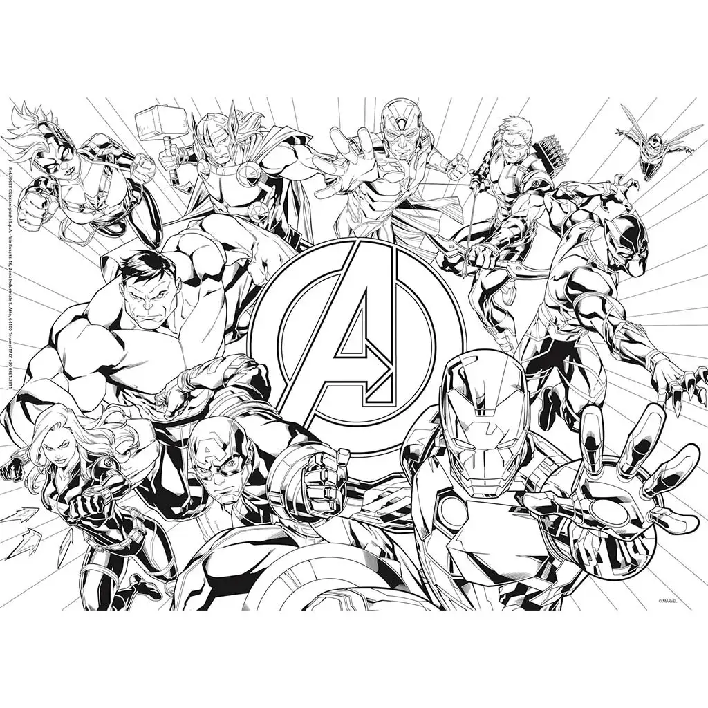 imagen de Vengadores 2 en 1 rompecabezas y libro para colorear de 60 piezas 35x25cm - Lisciani 2