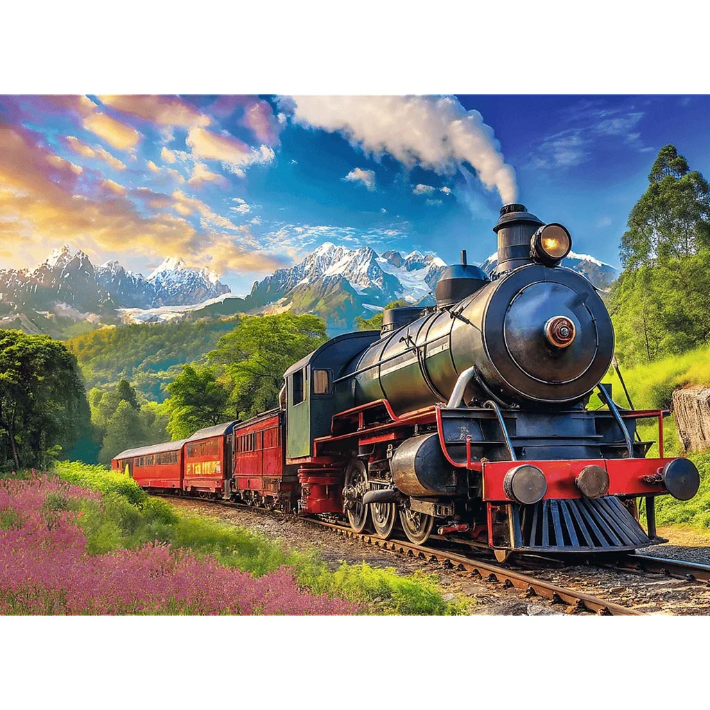 imagen de Viaje en tren entre montañas puzzle de 1000 piezas -Trefl 2