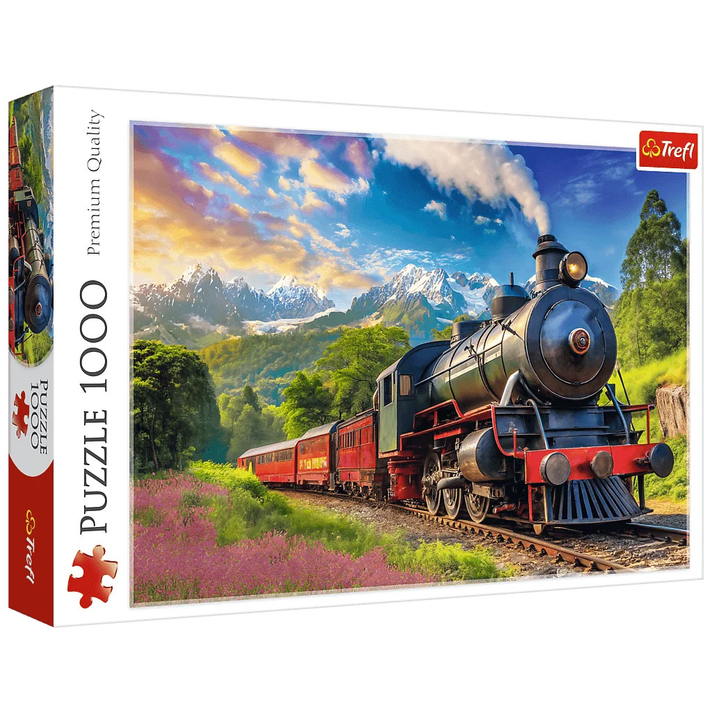imagen de Viaje en tren entre montañas puzzle de 1000 piezas -Trefl 1