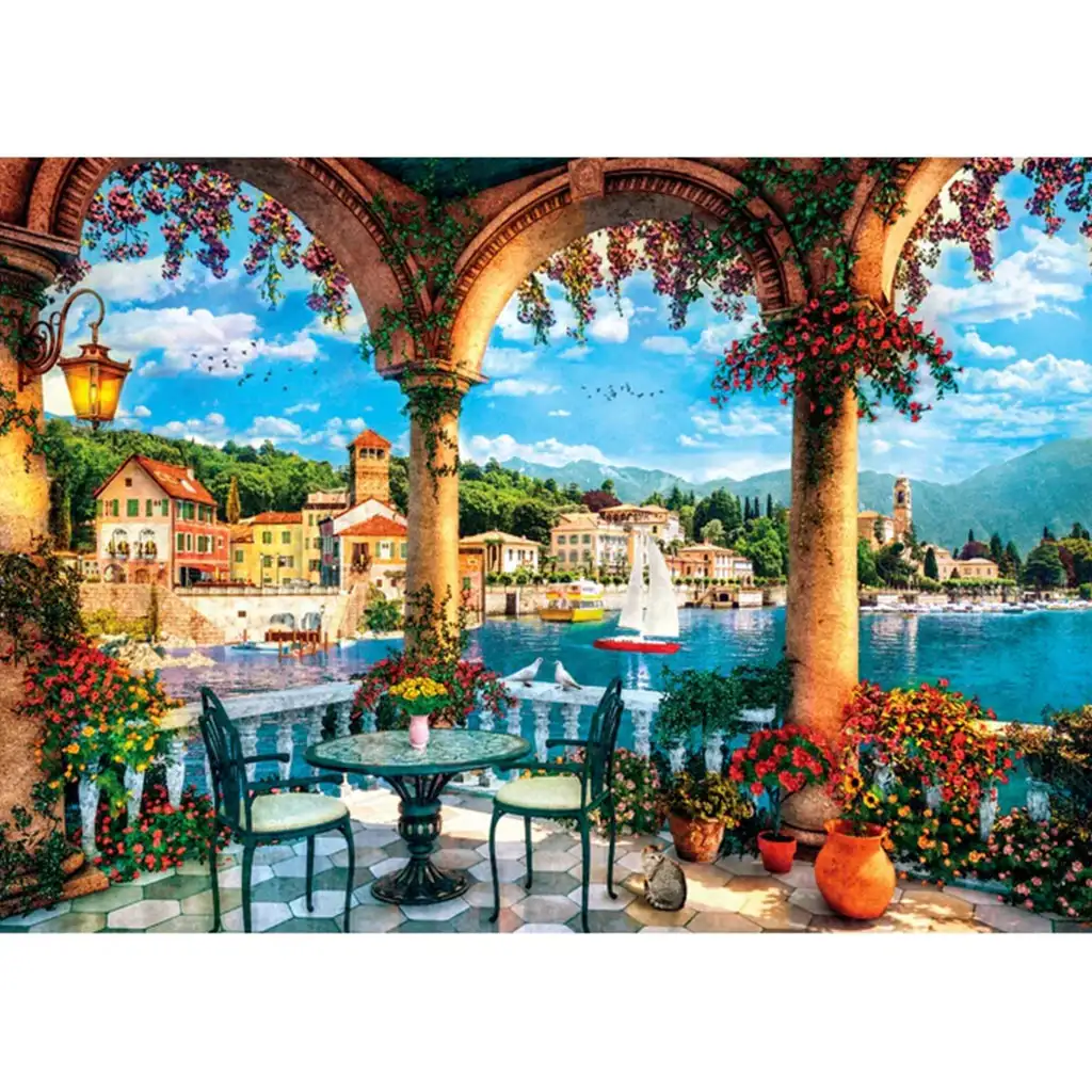 imagen de Vista al lago de Como 1000 piezas HQC puzzle - Clementoni 2