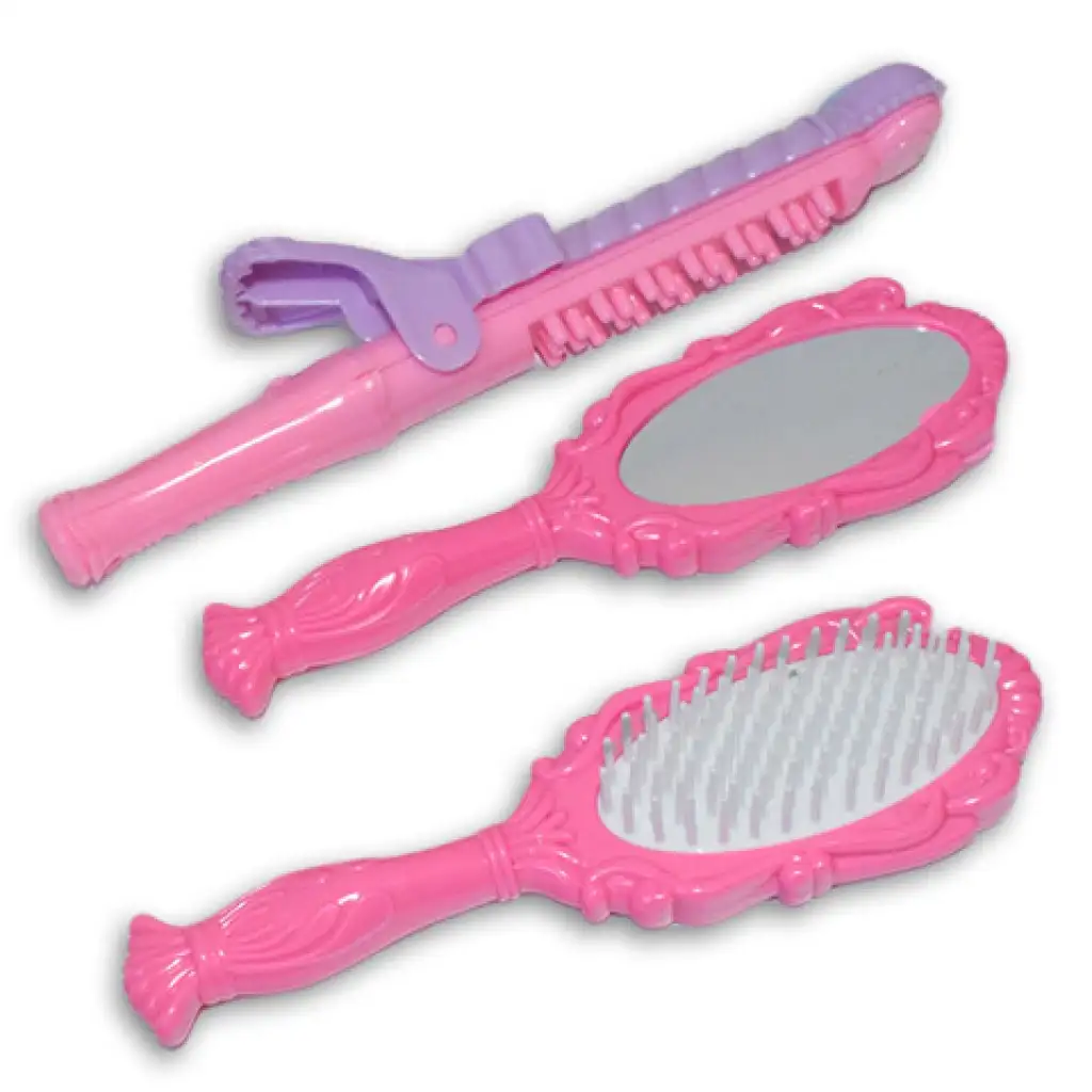 imagen de Vouge Girl - Rosa conjunto de belleza de 9 piezas con paletas de maquillaje, secador de pelo y accesorios 4