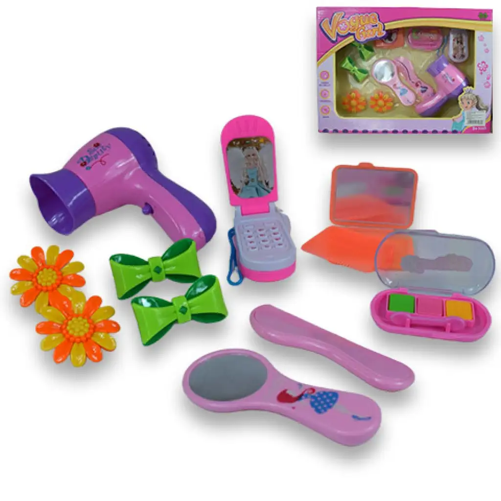 imagen de Vouge Girl: set de belleza de 10 piezas con teléfono, horquillas y maquillaje 1