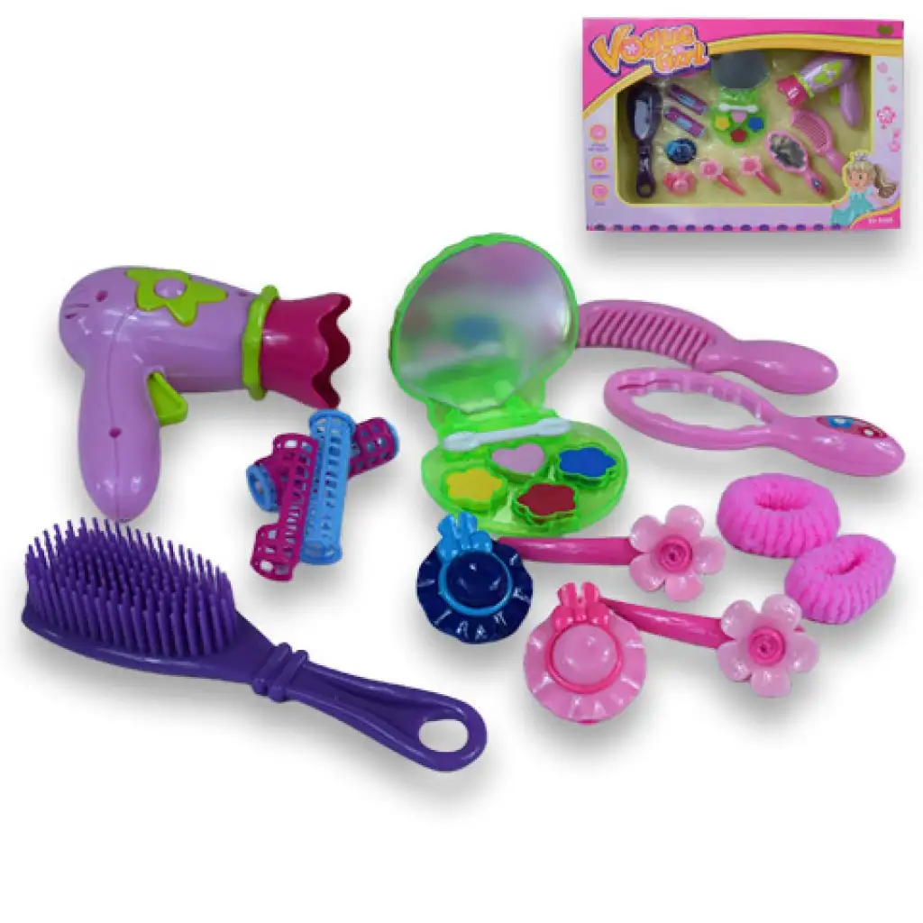 imagen de Vouge Girl: set de belleza de 13 piezas con horquillas, secador de pelo y accesorios 1
