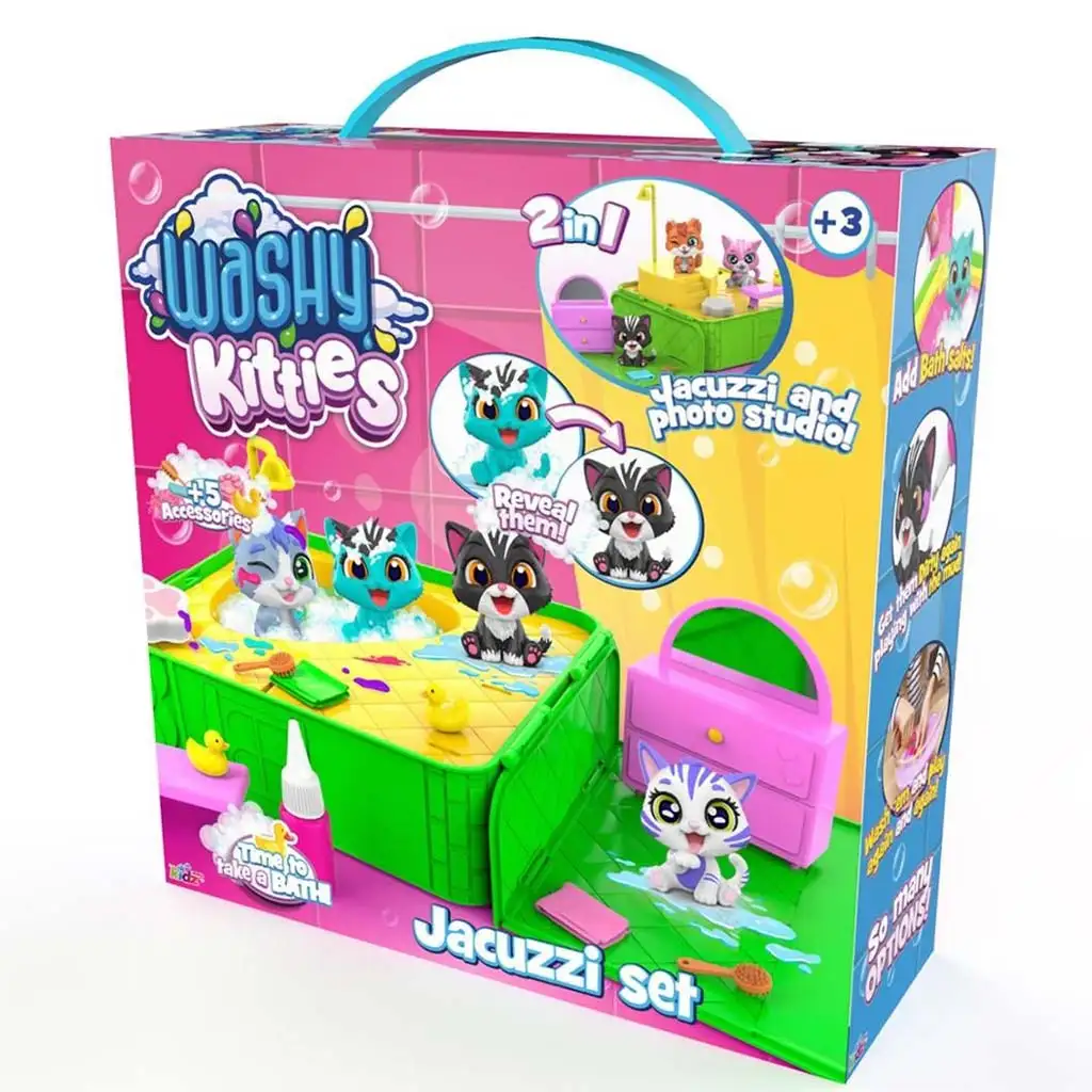 imagen de Washy Friends: Color Reveal Gatos de baño con jacuzzi y accesorios 1