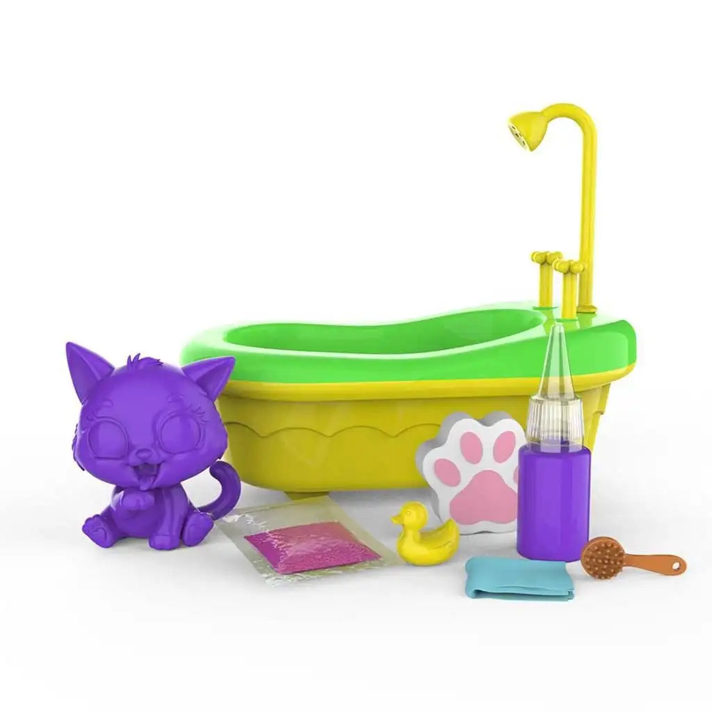 imagen de Washy Friends: Color Reveal Gatos de baño y accesorios - Pinki 2