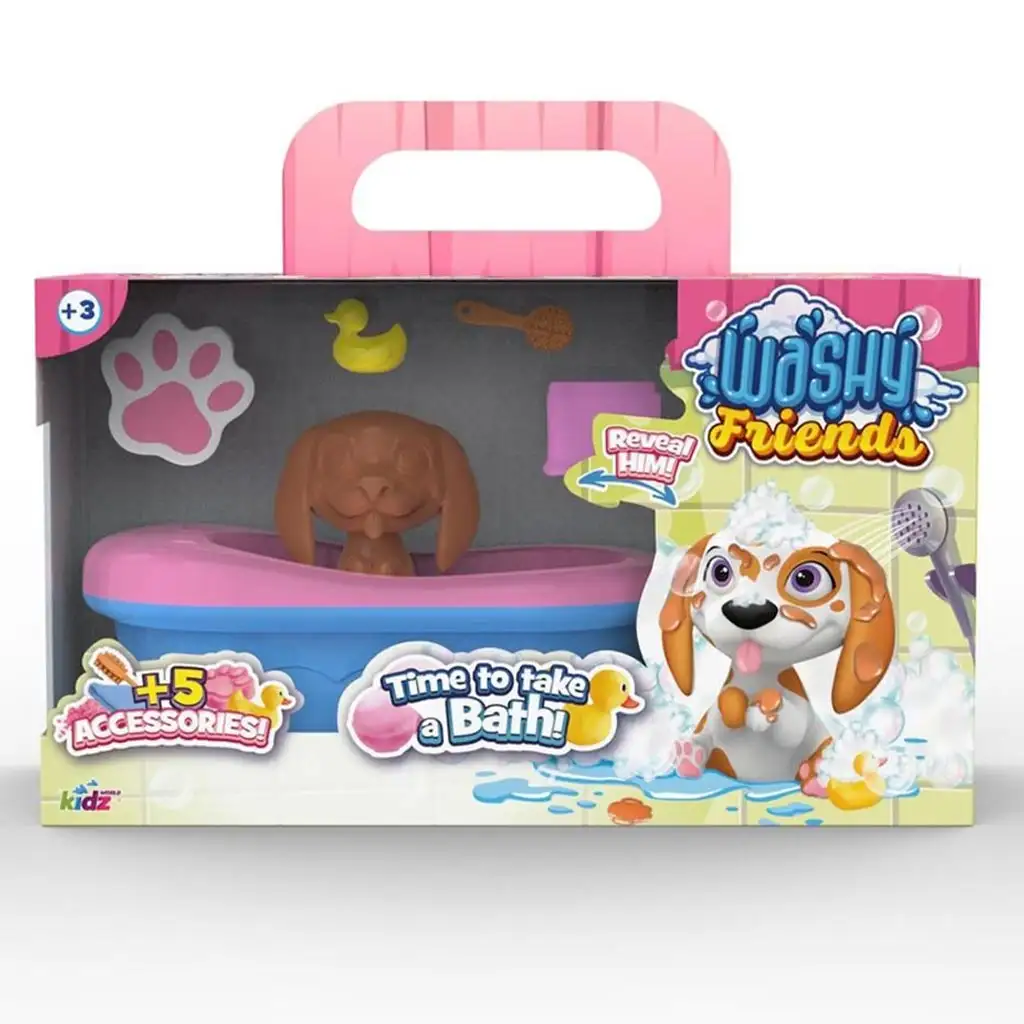 imagen de Washy Friends: Color Reveal perro Beagle de baño con bañera y accesorios 1