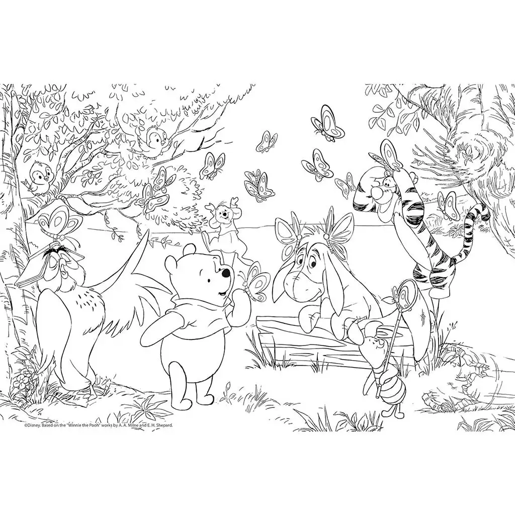 imagen de Winnie the Pooh 2 en 1 maxi rompecabezas y libro para colorear 24 piezas 70x50cm - Lisciani 2