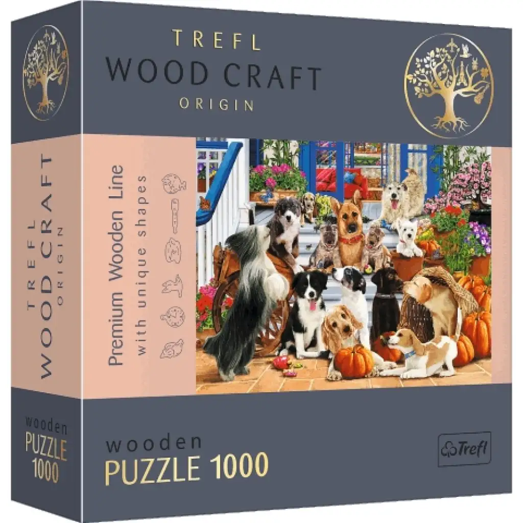 imagen de Wood Craft: Amistad canina rompecabezas de madera premium de 1000 piezas - Trefl 1