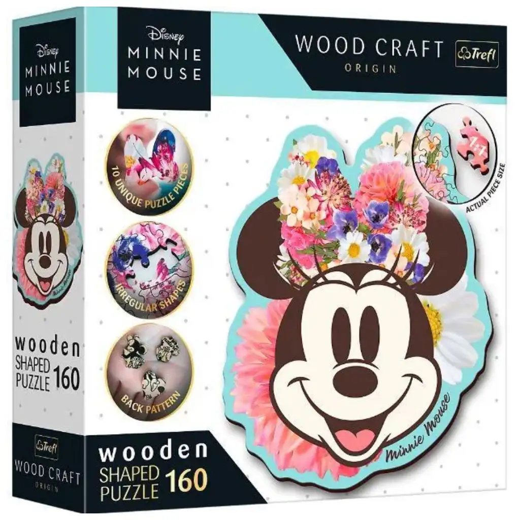 imagen de Wood Craft: Disney - Puzzle de madera premium de 160 piezas de Minnie Mouse con estilo - Trefl 1
