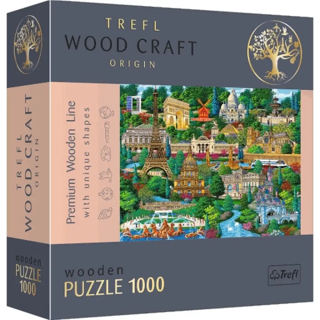 imagen de Wood Craft Lugares famosos: rompecabezas de madera premium de 1000 piezas - Trefl 1