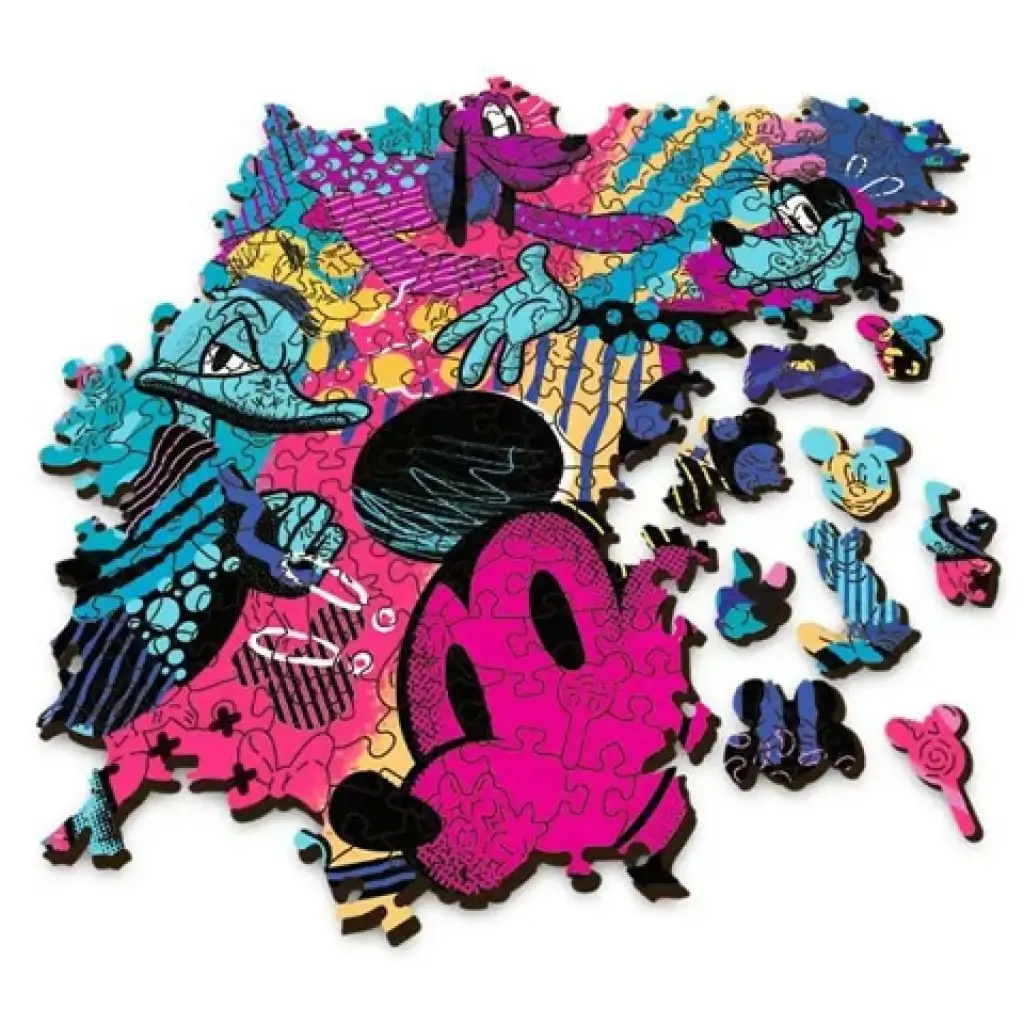 imagen de Wood Craft: Mickey Mouse 500+5 piezas rompecabezas de madera - Trefl 3