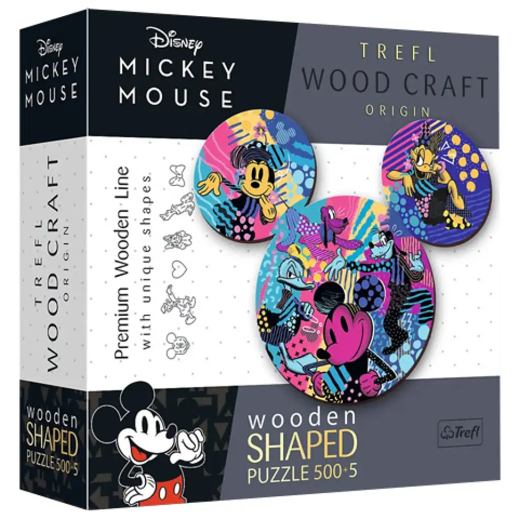 imagen de Wood Craft: Mickey Mouse 500+5 piezas rompecabezas de madera - Trefl 1