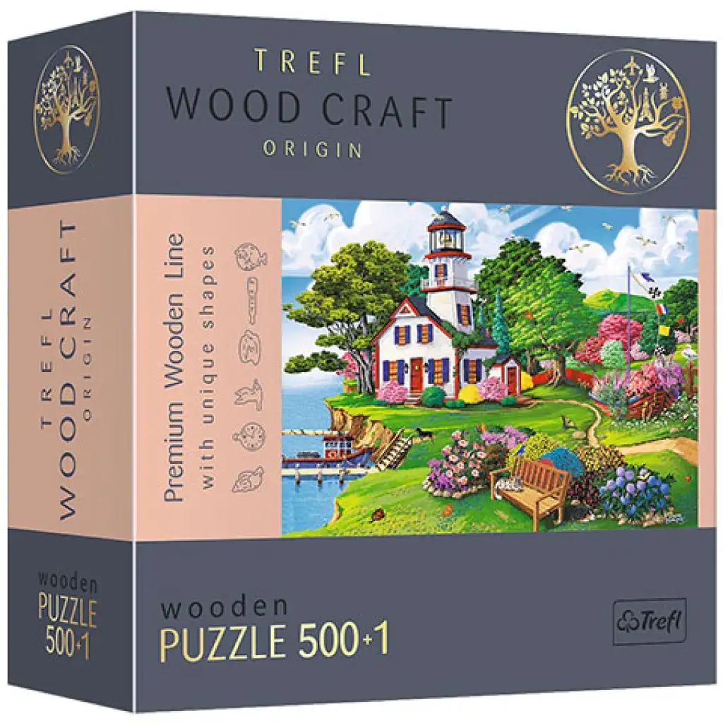imagen de Wood Craft: Rompecabezas de madera de puerto de verano 500+1 piezas - Trefl 1