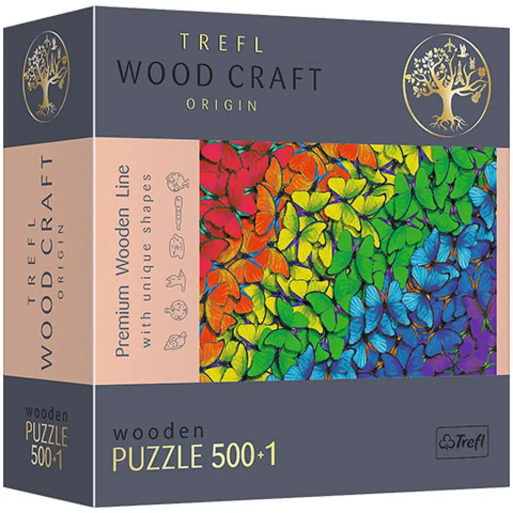 imagen de Wood Craft: Rompecabezas de mariposas de madera 500+1 piezas - Trefl 1