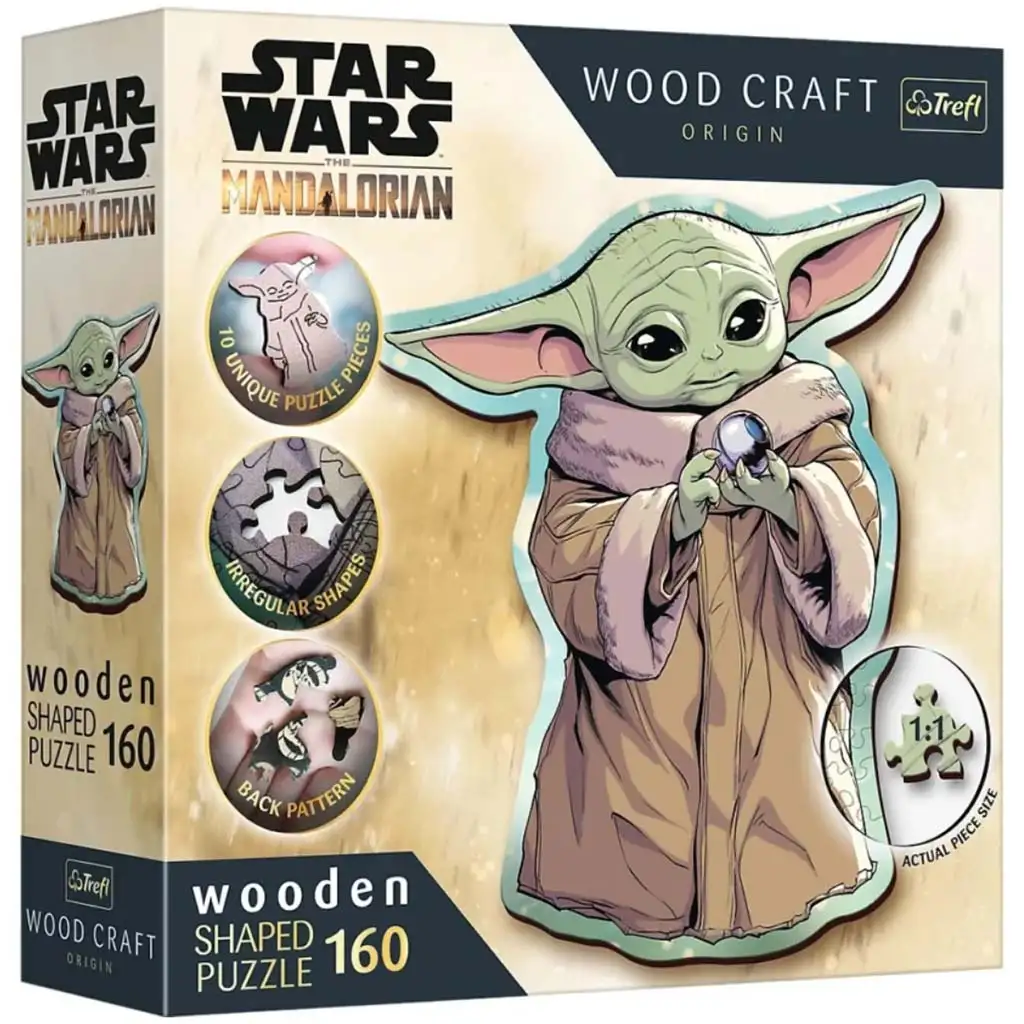 imagen de Wood Craft: Star Wars - El Mandaloriano Grogu 160 piezas de rompecabezas de madera premium - Trefl 1