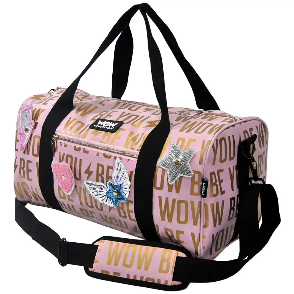 imagen de WOW Generation: Bolsa de deporte rosa-dorada con pegatinas 43cm 1