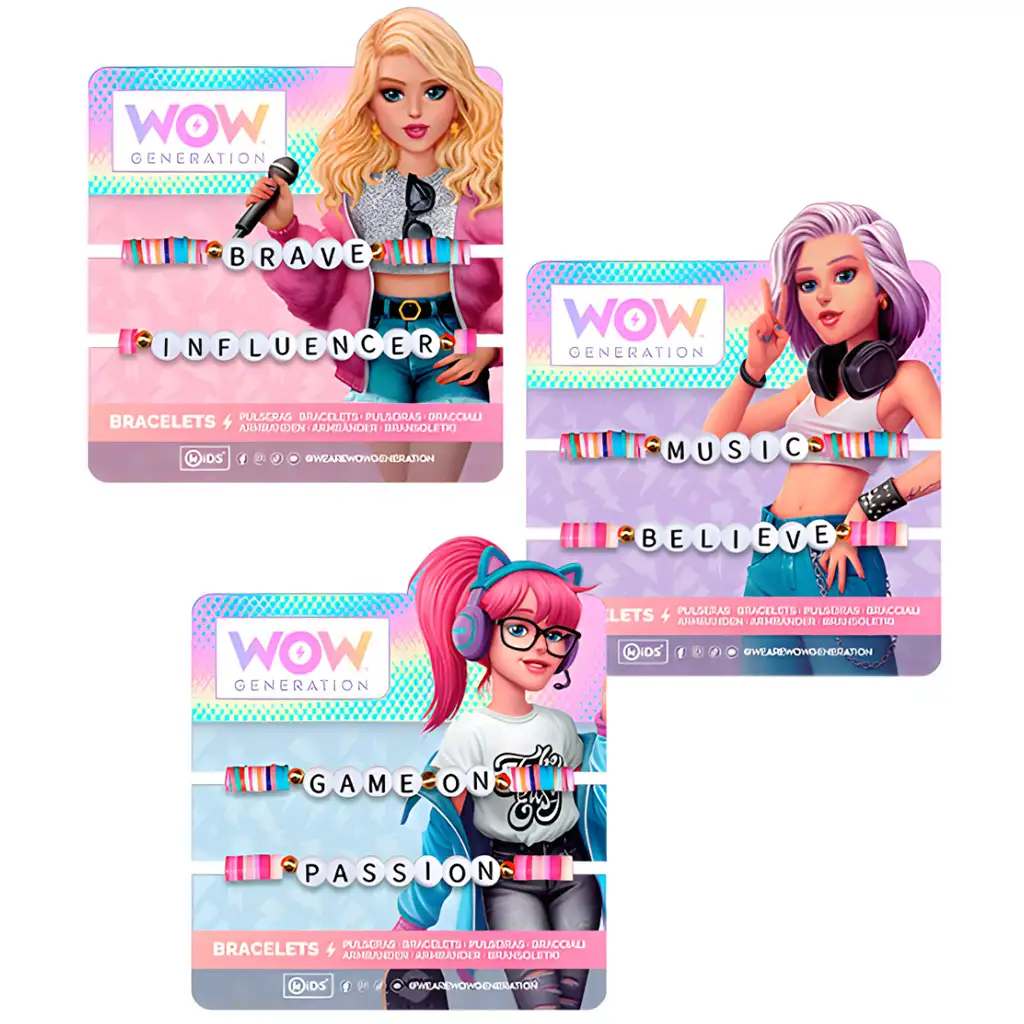 imagen de WOW Generation: set de pulseras de colores de 2 piezas con mensaje en varias versiones 1