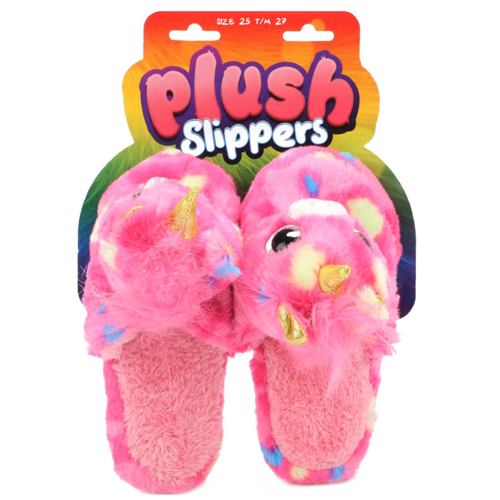 imagen de Zapatillas de peluche con unicornio tamaño 25-27 1