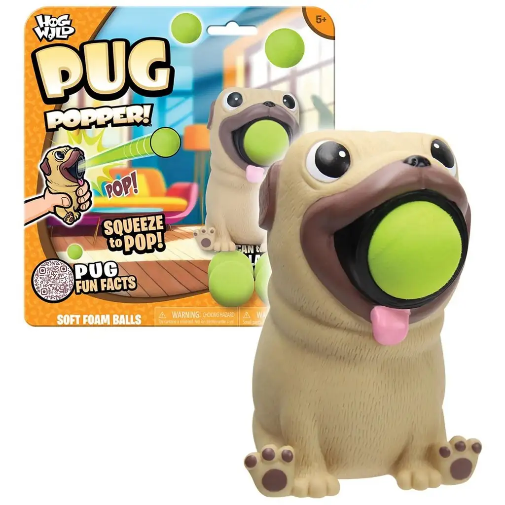 imagen de Zing: Popper Perro Mops con pelotas de lanzamiento 1