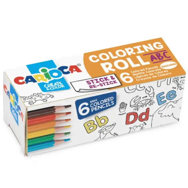 imagen de ABC mini colorear cilindro 6pcs mini lápiz de colores - Carioca 1