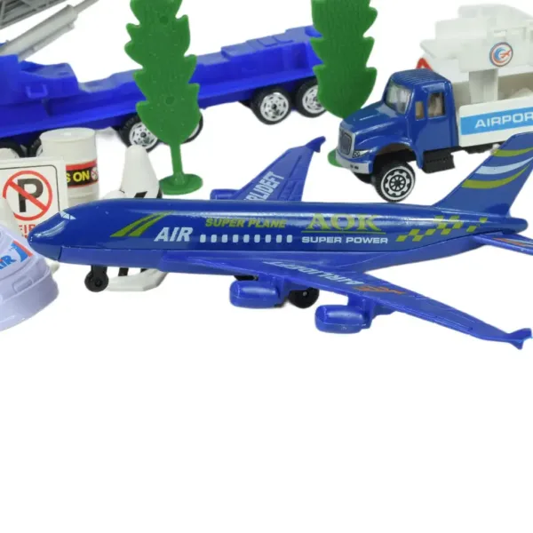 imagen de Aeronave: Set de juego de aeropuerto con vehículos, avión y accesorios en dos versiones 7