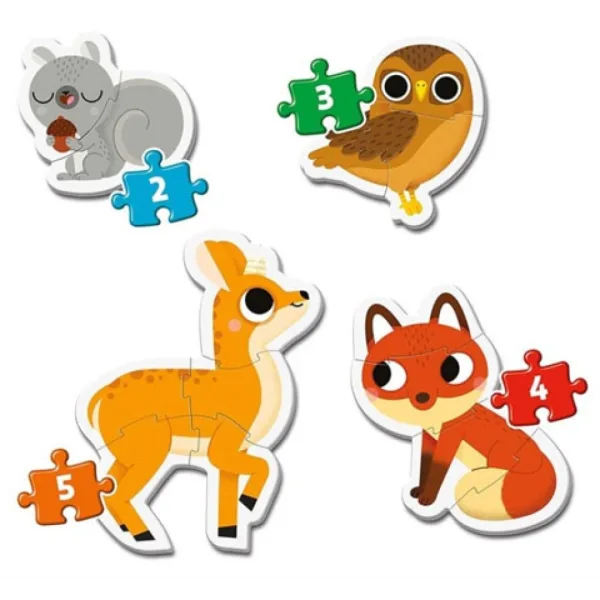 imagen de Animales del bosque 4 en 1 set de rompecabezas de formas - Clementoni 2