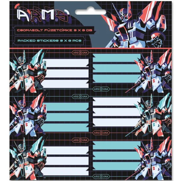 imagen de Ars Una: A.R.M.S. etiqueta de cuaderno empaquetada 3x6 pcs 1