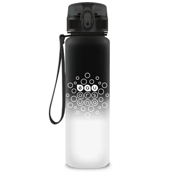 imagen de Ars Una: Botella de agua de color negro y blanco sin BPA de 600 ml 1