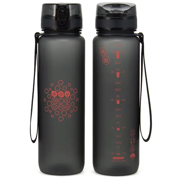 imagen de Ars Una: Botella de motivación gris oscuro sin BPA 1000ml 2