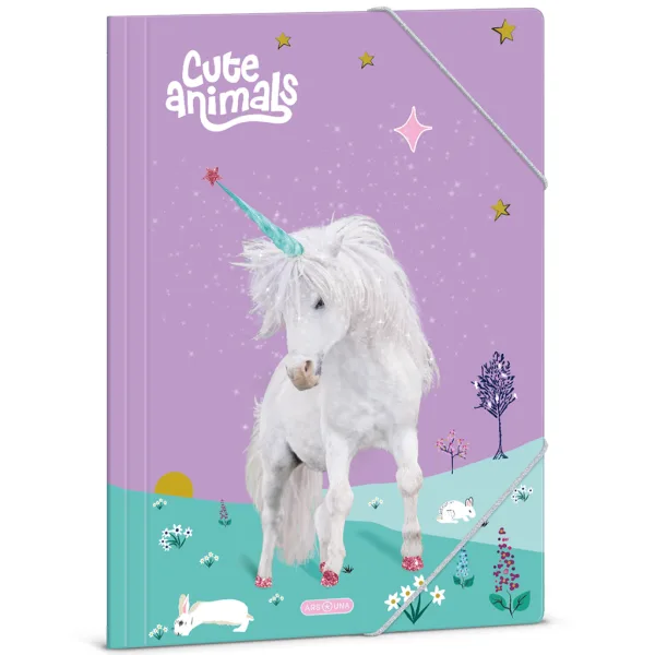 imagen de Ars Una: Cute Animals carpeta de goma con diseño de unicornio A/4 1