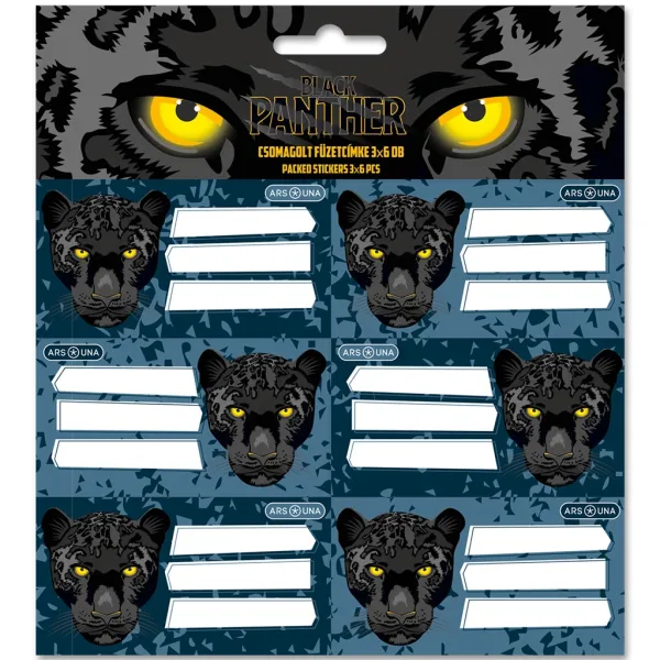 imagen de Ars Una: Etiquetas de cuaderno en paquete Black Panther 3x6 pcs 1