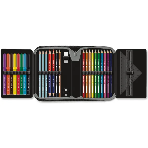 imagen de Ars Una: Wild in the dark estuche de lápices con leones desplegable 12,8x19,3x3,6cm 2