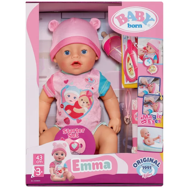 imagen de Baby Born: Conjunto de muñeca interactiva Emma con accesorios de 43 cm - Zapf Creation 3