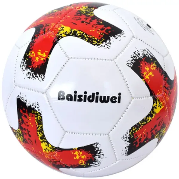imagen de Balón de fútbol de cuero sintético con diseño de cruz colorido de 23cm 2
