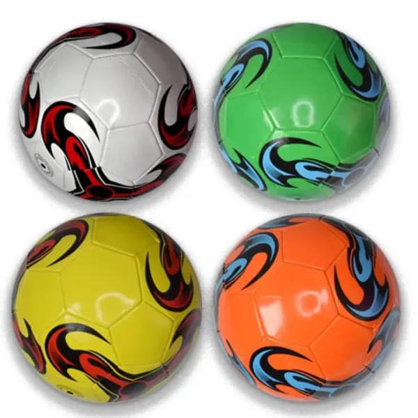 imagen de Balón de fútbol de cuero sintético con estampado colorido en varias versiones de 22 cm 1
