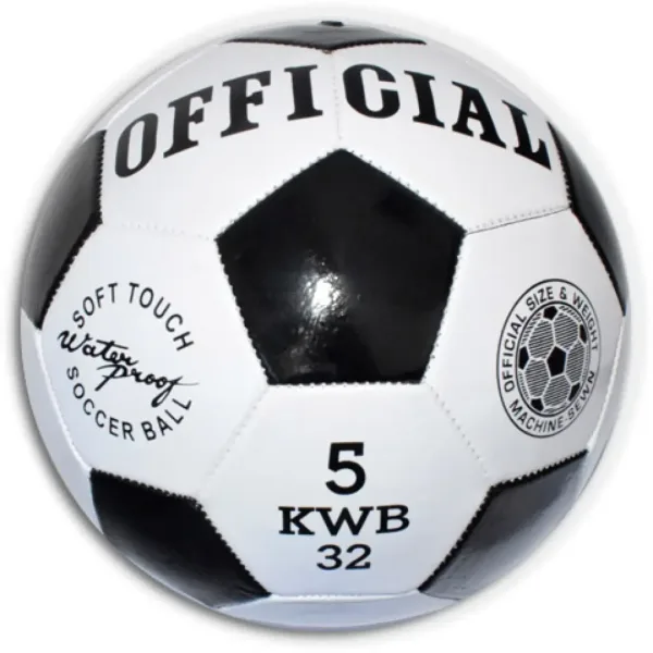 imagen de Balón de fútbol de cuero sintético en color negro y blanco de 23 cm 1