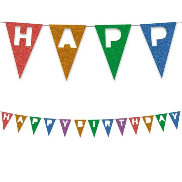 imagen de Banner reutilizable de colores con la inscripción Happy Birthday de 200 cm 1