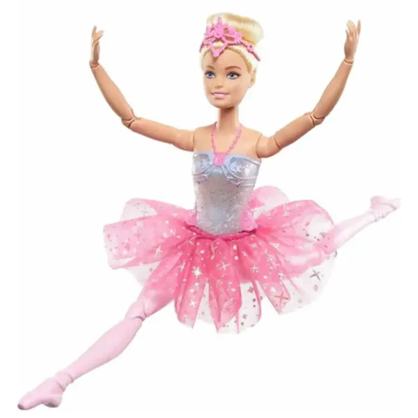 imagen de Barbie®: Bailarina Arcoíris Brillante con cabello rubio y luz - Mattel 3