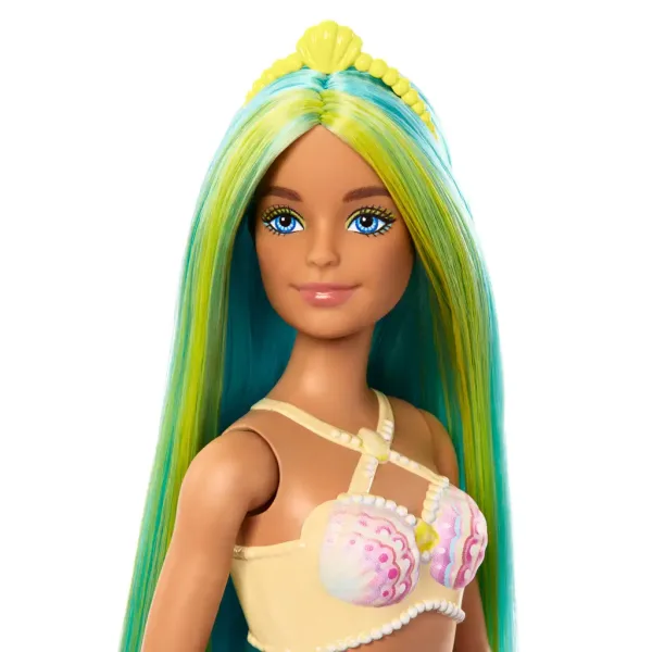 imagen de Barbie Dreamtopia: Muñeca sirena con cabello azul y cola - Mattel 3