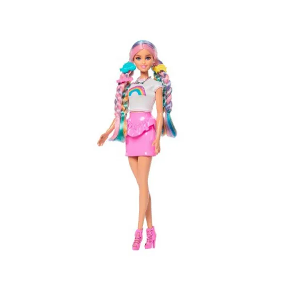imagen de Barbie: Muñeca de Cabello Arcoíris Brillante con Accesorios - Mattel 3