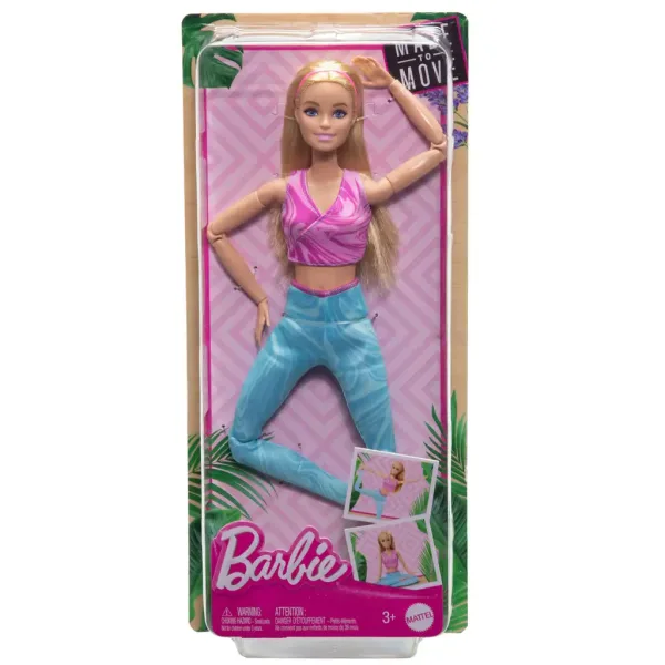imagen de Barbie: Muñeca de yoga flexible con cabello rubio - Mattel 7