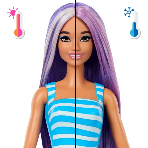 imagen de Barbie Reveal shaker aromático serie con muñeca de cabello morado y pez unicornio - Mattel 4