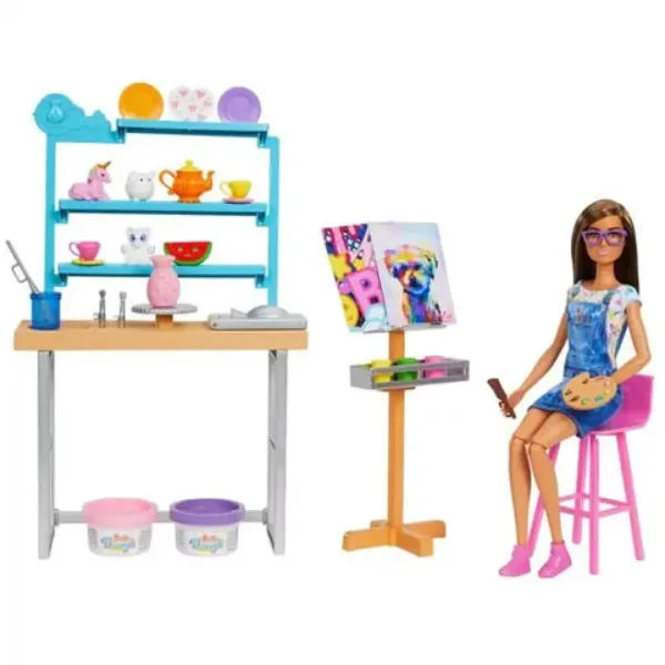 imagen de Barbie: Set de juego de estudio de relajación con muñeca - Mattel 3