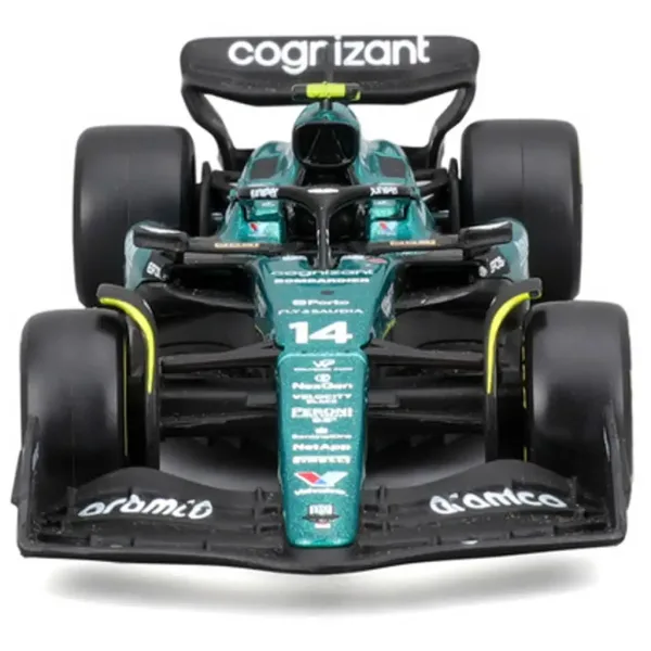 imagen de Bburago: Aston Martin AMR23 F1 coche de carreras modelo a escala 1/43 (Fernando Alonso #14) 3